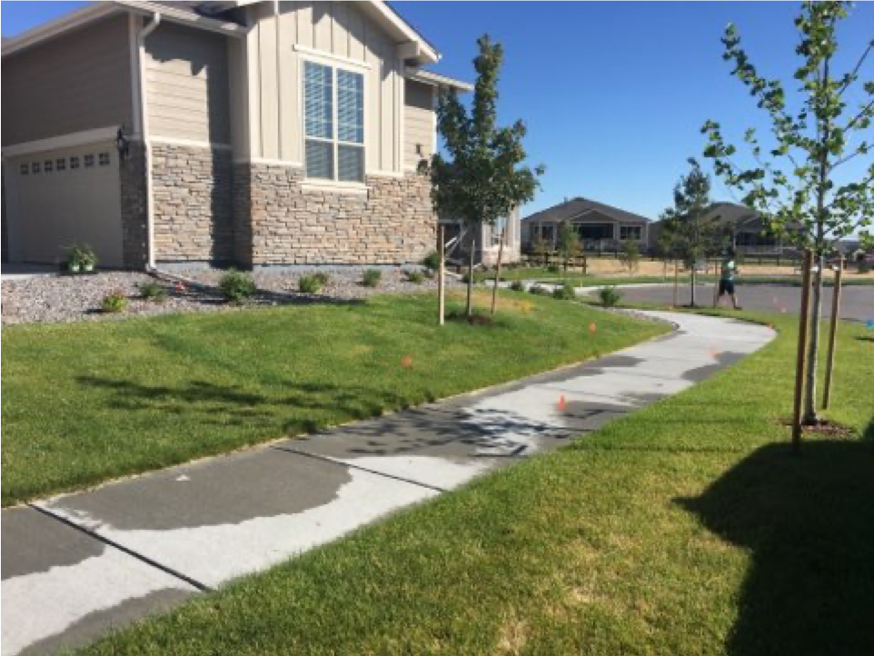 Large grass yard with house